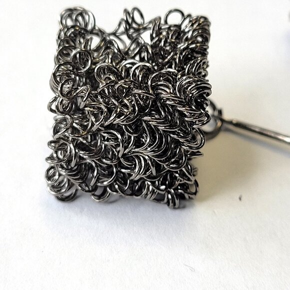 Black Cube Drop Dangle Earrings - Picture 5 of 14